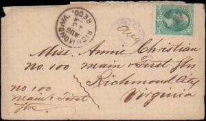 TEXAS TOM GREEN COUNTY (1882 Fort Concho) DPO 1868-1884 #936