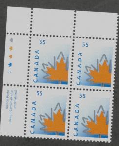 CANADA 1998 Stylized Maple Leaf MNH PL.Block UL # 1684