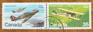 Canada #876a XF used pair,  CDS.