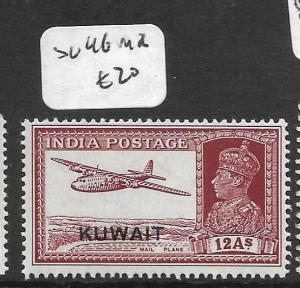 KUWAIT  (PP0902B) ON INDIA KGVI 12A AIRPLANE  SG 46   MOG