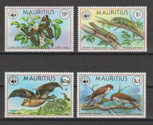 MAURITIUS 1978 WWF SG 557/560 MNH