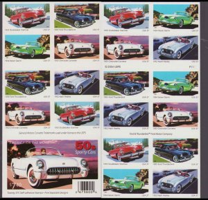 3931 - 3935 50's Sporty Cars 37¢ Booklet of 20 Stamps Corvette Thunderbird