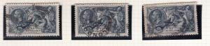 1934 10/- SEAHORSES. SG452 1934 RE-ENGRAVED, YOU ARE BUYING ONE OF THE 3 SHOWN