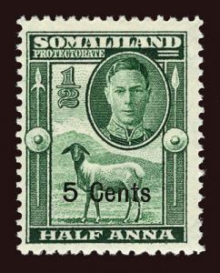 SOMALILAND PROT. Scott #116 SG125 1951 KGVI unused OG HR