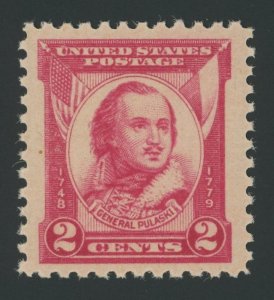 USA 690 - 2 cent Pulaski - VF+ JUMBO Mint never hinged with PSE Certificate