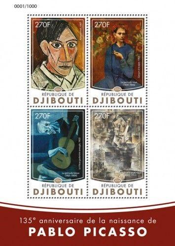 Djibouti Pablo Picasso Cubism Art Personalities MNH stamp set