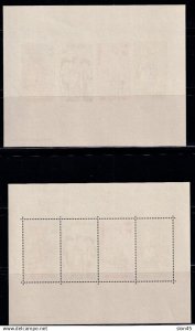 Laos 1964 2 Souvenir Sheets Perf+imperf MNH 16572