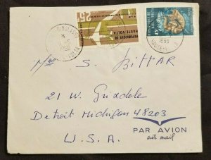 1968 French Upper Volta Bobo Dioulasso to Detroit Michigan Airmail Cover