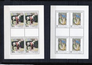 CZECHOSLOVAKIA 1968 PAINTINGS SET OF 5 SHEETS OF 4 STAMPS MNH