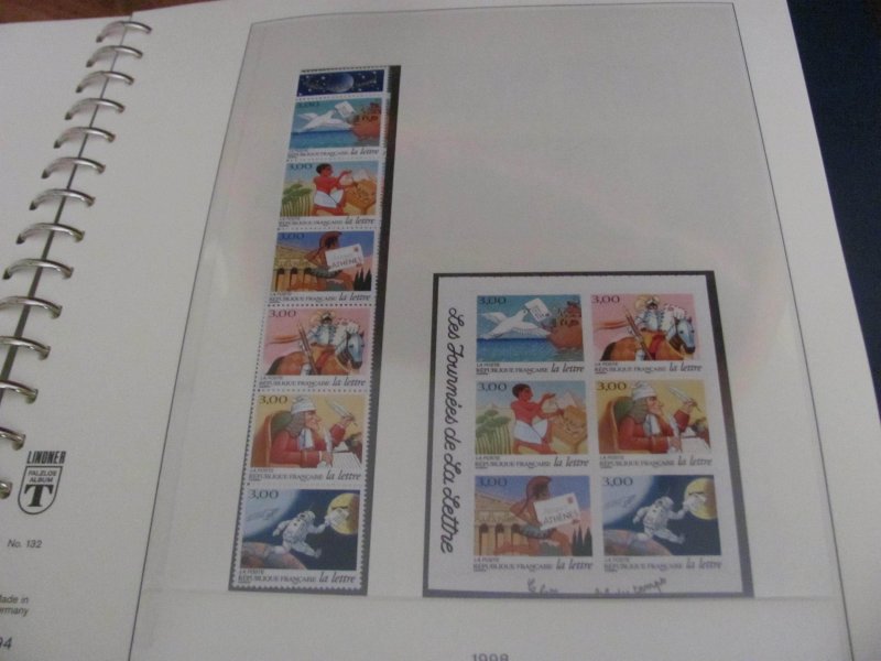 FRANCE MNH 1994-2000 LINDNER ALBUM COMPLETE W/SS &  BOOKLETS (95)