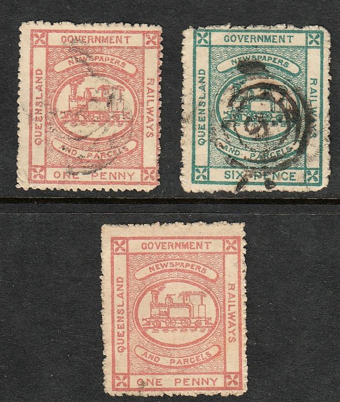 QUEENSLAND Australia Railways Stamps