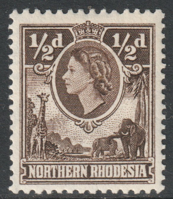 Northern Rhodesia Scott 61 - SG61, 1953 Elizabeth II 1/2d MH*