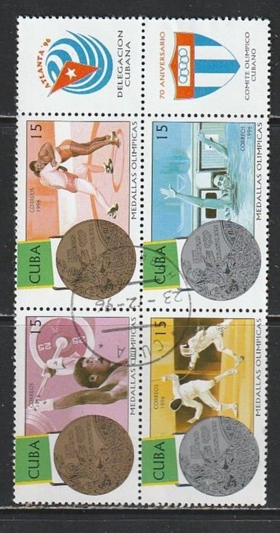 1996 Cuba - Sc 3786 - used VF - 1 Block of 4 - Olympic winners