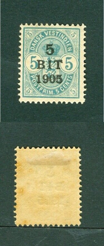 Danish West Indies. 5 Cents Blue 1900 With Overprint 5 Bit 1905. MH. Mint hinged