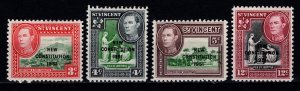 St.Vincent 1951 Sc#176/179  NEW CONSTITUTION Set (4) MH