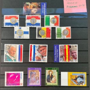 VATICAN USED Mix  *2000+* Catalog $21.75 Recent Used Euro rates are elusive!