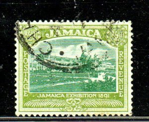 JAMAICA #75  1919  1/2p  EXIBITION BUILDINGS OF 1891      F-VF  USED  a