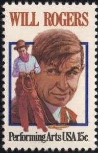 SC#1801 15¢ Will Rogers Single (1979) MNH