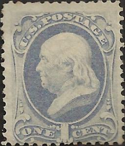 # 182 Dark Ultramarine Mint No Gum Ben Franklin Cat $75.00