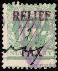 1930 New South Wales (Australia) Revenue 10 Shillings Relief Tax Used