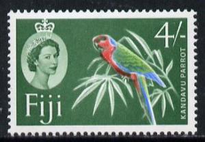 Fiji 1962-67 Parrot 4s (yellow-green background from def ...