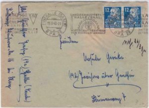 Germany 1949 state capital hall saale stamps cover  R20620