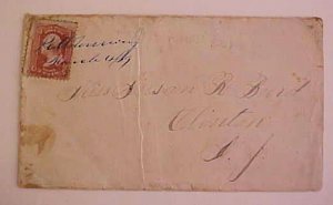 US  #65 PA MANUSCRIPT KITTANNING PRE PRINTING OF COVER AWAY FROM STAMP