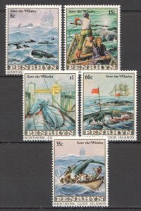 B0933 1983 Penrhyn Marine Life Save The Whales #310-14 Michel 18 Euro 1Set Mnh