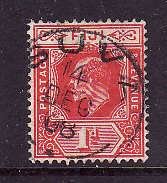 Fiji-Sc#72-used 1p carmine KEVII-dated 14 Dec1908-