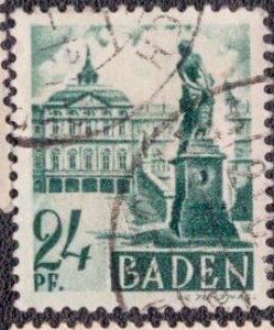 Germany -French Occupation Baden 1947 -  5n22 Used