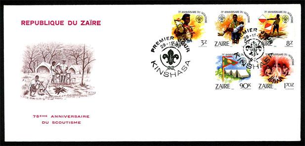 ZAIRE -1982 75th Anniversary World Scouting FDC