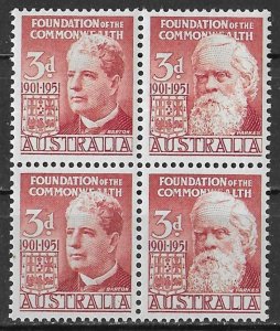 Australia 3d carmine Foundation of the Commonwealth block of 1951 Scott 241a MNH