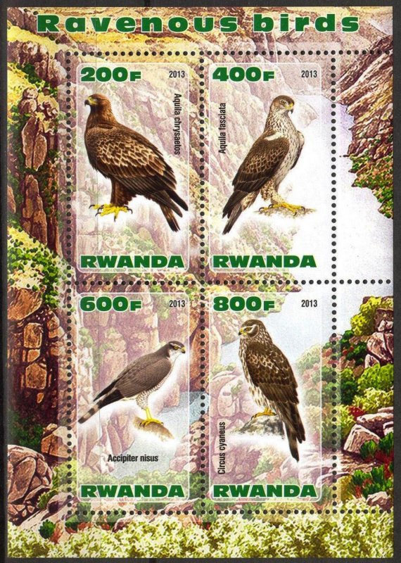 Rwanda 2013 Ravenous Birds (4) MNH Cinderella !