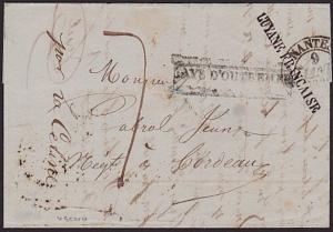 FRENCH GUIANA 1838 cover ex Cayenne with surperb GUYANE FRANCAISE...........6676