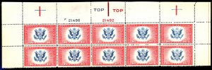 U.S. #CE2 MINT PL# BLOCK OF 10 OG NH