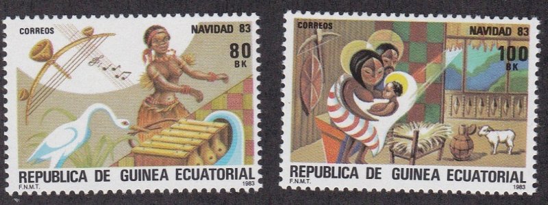 Equatorial Guinea # 69-70, Christmas, Musician, NH, 1/2 Cat.