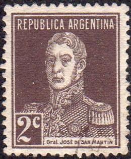 Argentina 325 - Used - 2c ‭‭‭Gen. Jose de San Martin (1923) (cv $0.30)