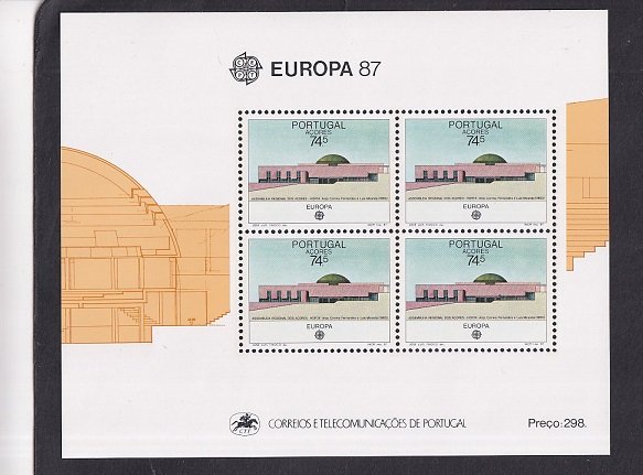 Portugal Azores  #363a  MNH  1987    Europa sheet  modern architecture