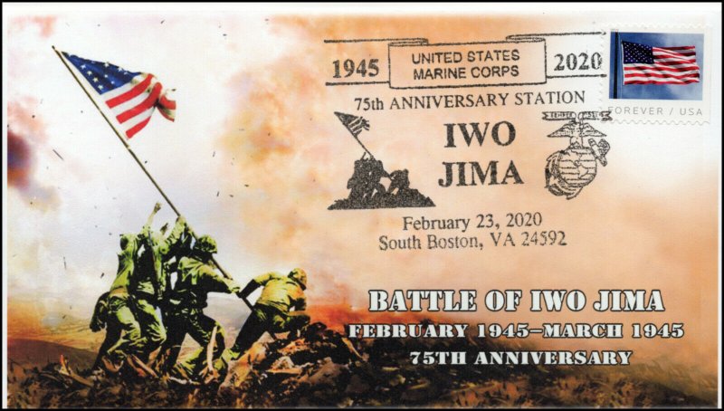 20-036, 2020, Iwo Jima, Pictorial Postmark, Event Cover, 75th Anniversary,