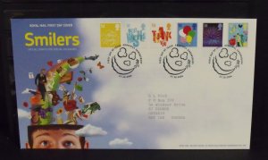 15732   GREAT BRITAIN   FDC # 2405-2410     Smilers Booklet Stamps