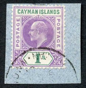 Cayman Is SG15 1/- Violet and green Cat 90 pounds