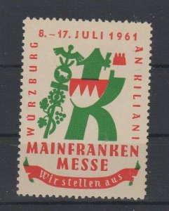 Germany- 1961 Würzburg Weinfranken Exposition Advertising Stamp- MNH OG