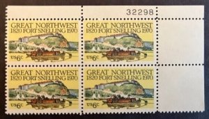 U.S.  #1409 Block of 4 MNH; 6c Great Northwest - Ft. Snelling (1970)