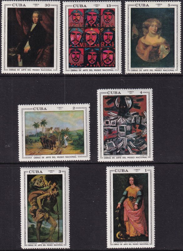 Sc# 1640 / 1646 Cuba 1971 Paintings complete set MNH CV: $6.60