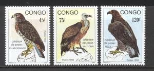 Congo, Peoples Republic Sc# 996-998 MNH 1993 Birds of Prey