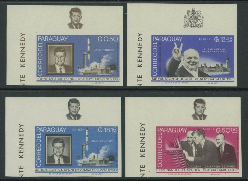 Paraguay 1965 Imperf John F Kennedy set Sc# 887-94 NH