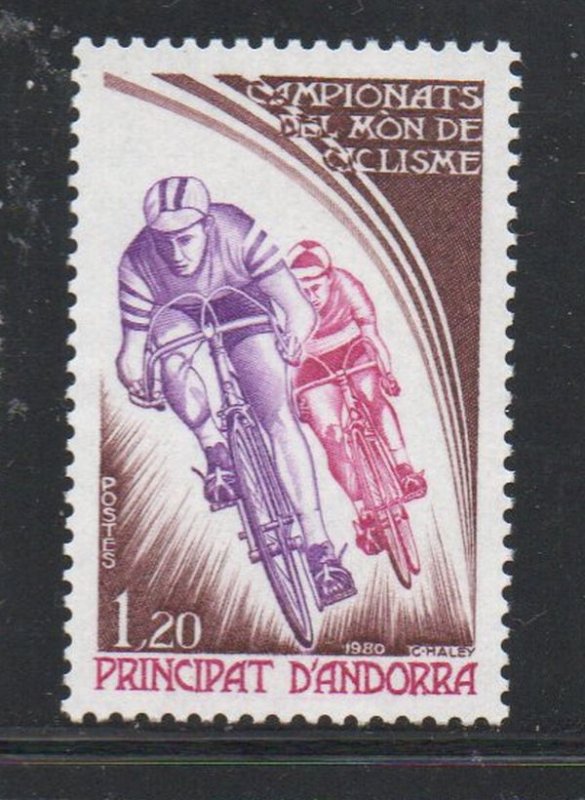 Andora (Fr) Sc 278 1980 Bicycling Championships stamp mint NH