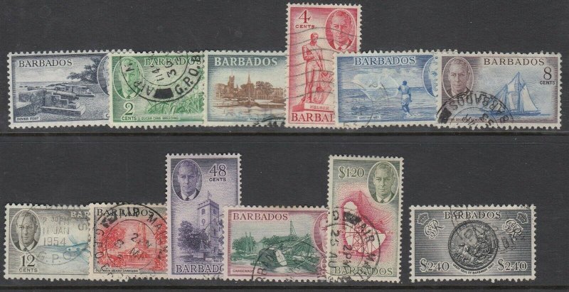 Barbados, Sc 216-227 (SG 271-282), used (1c unused)