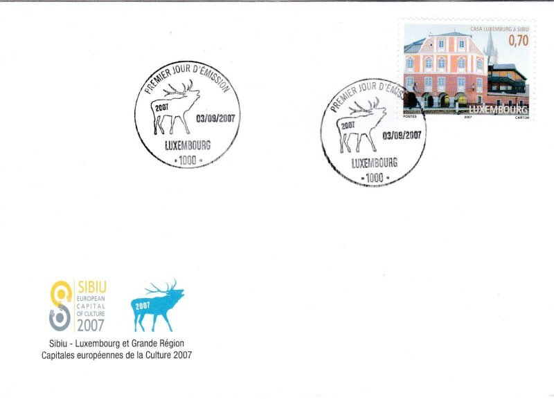 Luxembourg 2007 European Capital of Culture FDC special cancel Unaddressed VGC