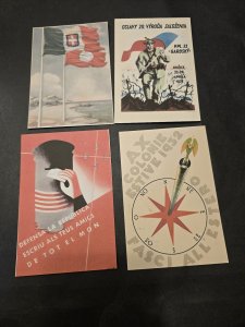ITALIAN PROPAGANDA Postcard lot x 4 AXIS WW2 WWII Italy Postal Cards